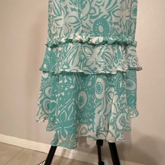 NWOT Bagley Mischka Silk Halter Dress Size 8 - Picture 9 of 13